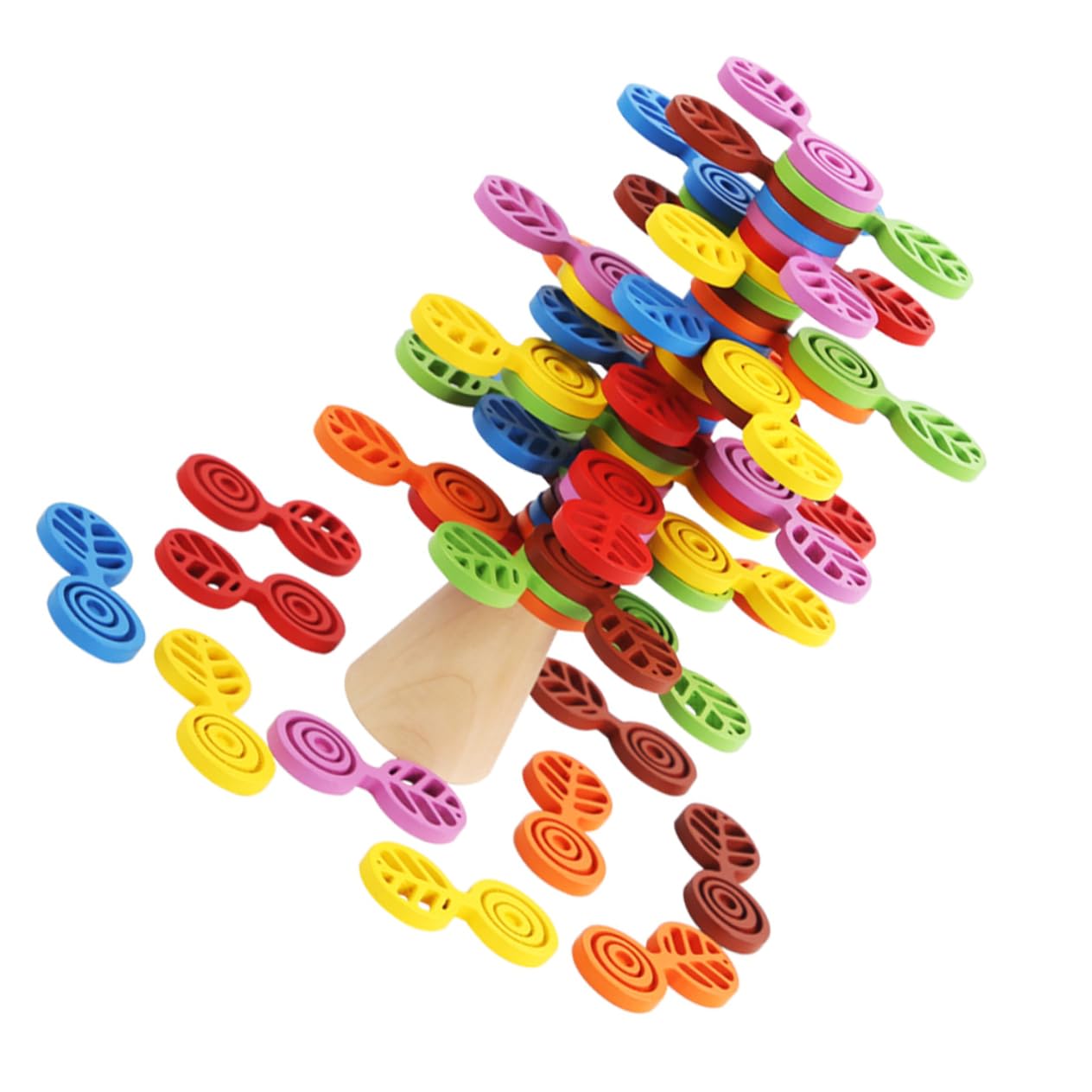 BESPORTBLE Blocs pour Bébé en Bois Éducatifs Design Rotatif, Jouet de Coordination Stimulant L'imagination et Développement Intellectuel pour Garçon et Filles Dès 3 Ans à Domicile