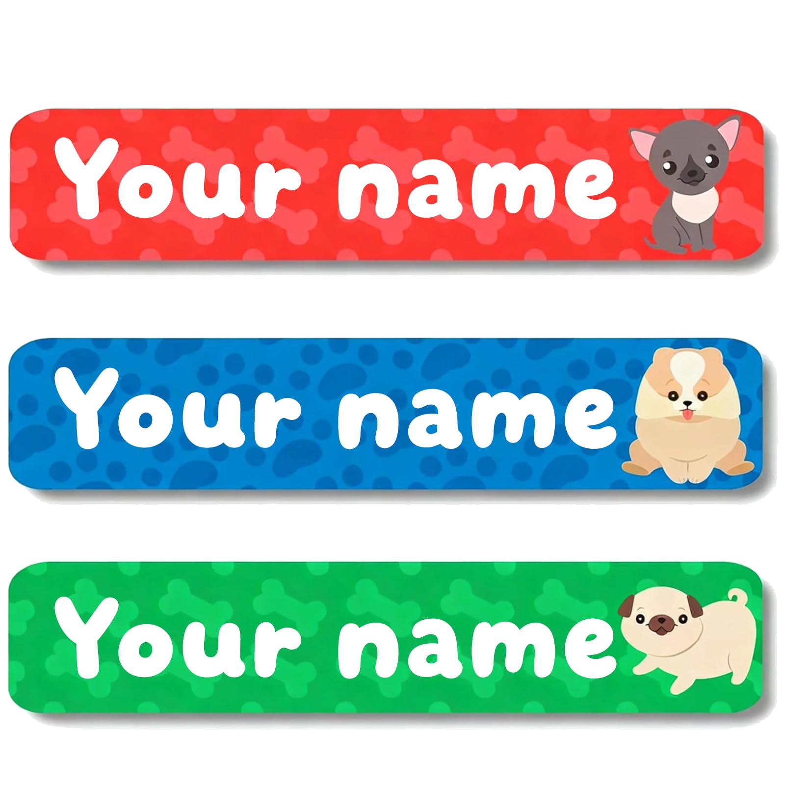 Personalized Waterproof Name Stickers for Kids, Washable Clothing Labels, Durable Name Tags for School, Kindergarten, Lunch Boxes, Books, Toys – Ideal Back to School（Cute Dog.）