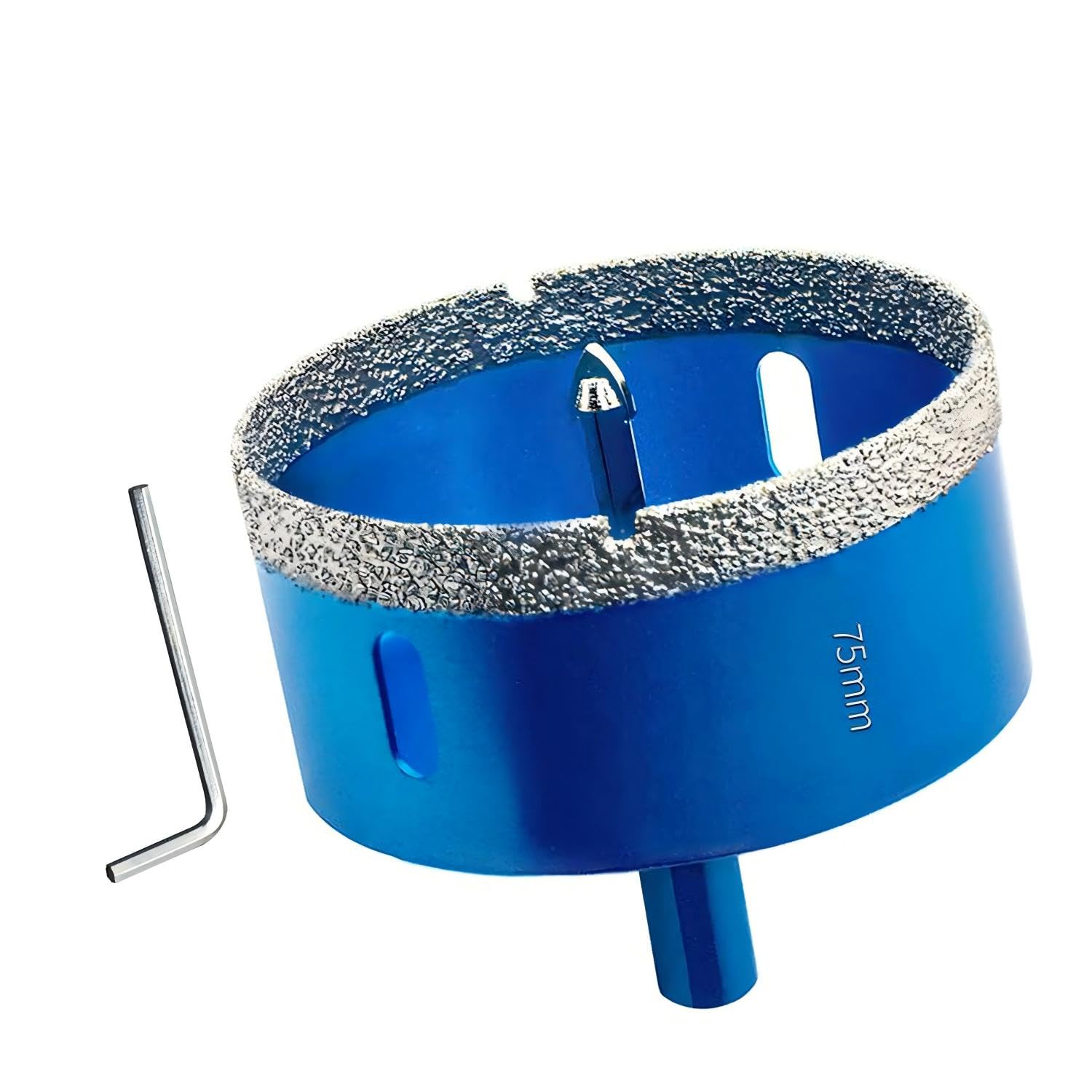 75MM Diamond Hole Saw with Pilot Center Drill Bit,Glass Hole Saw Core Drill Bit with Diamond Surface Coating,Vacuum Brazed Diamond Core Hole Cutter for Tile,Porcelain,Glass