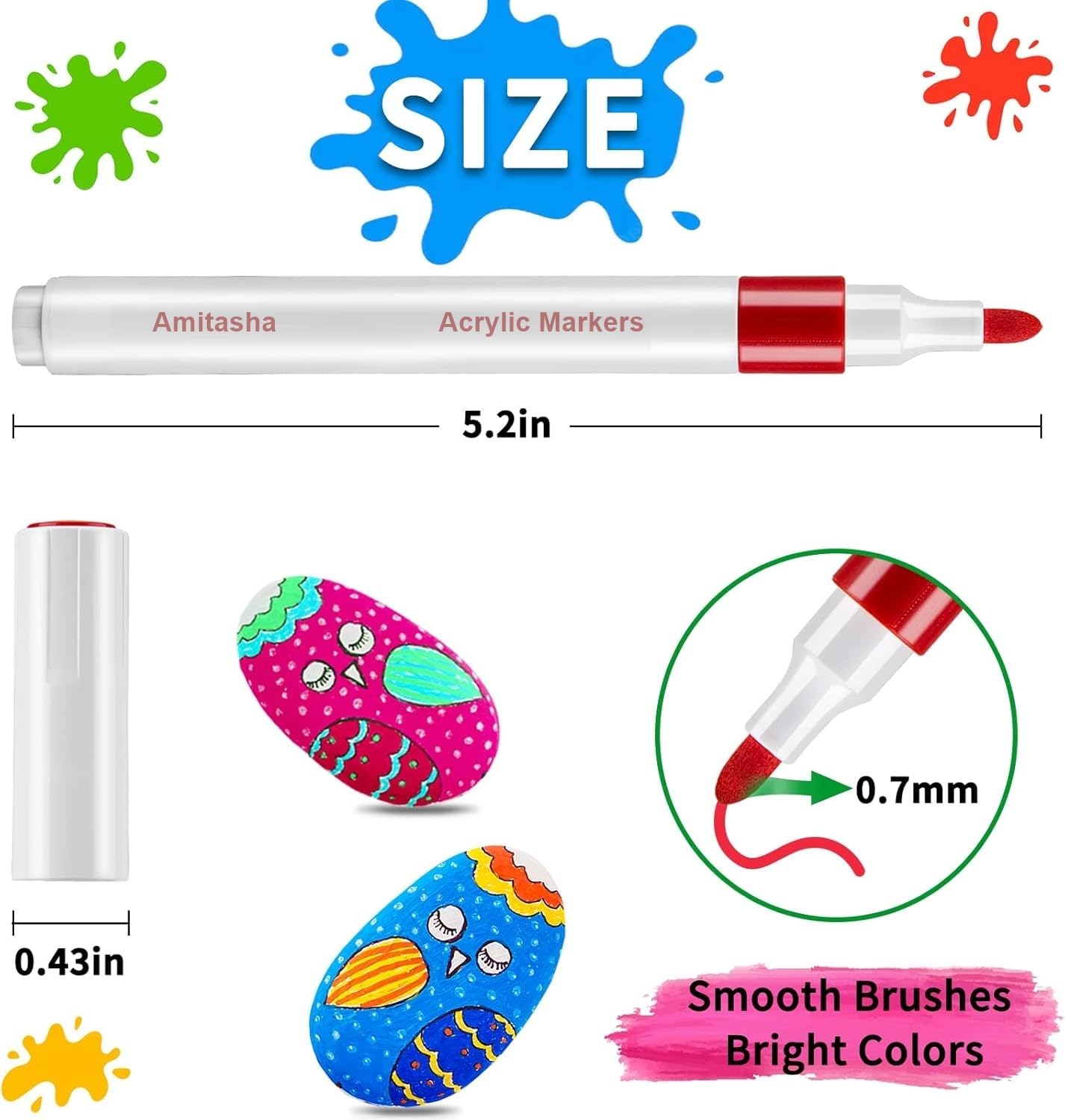 SUPER TOY 80 Shades Acrylic Color Markers Pen Water Colour Paint Pens for Wood, Canvas, Stone, Rock Painting, Glass, Ceramic Surfaces, Diy Crafts Making Art Supplies - Image 8 thumbnail