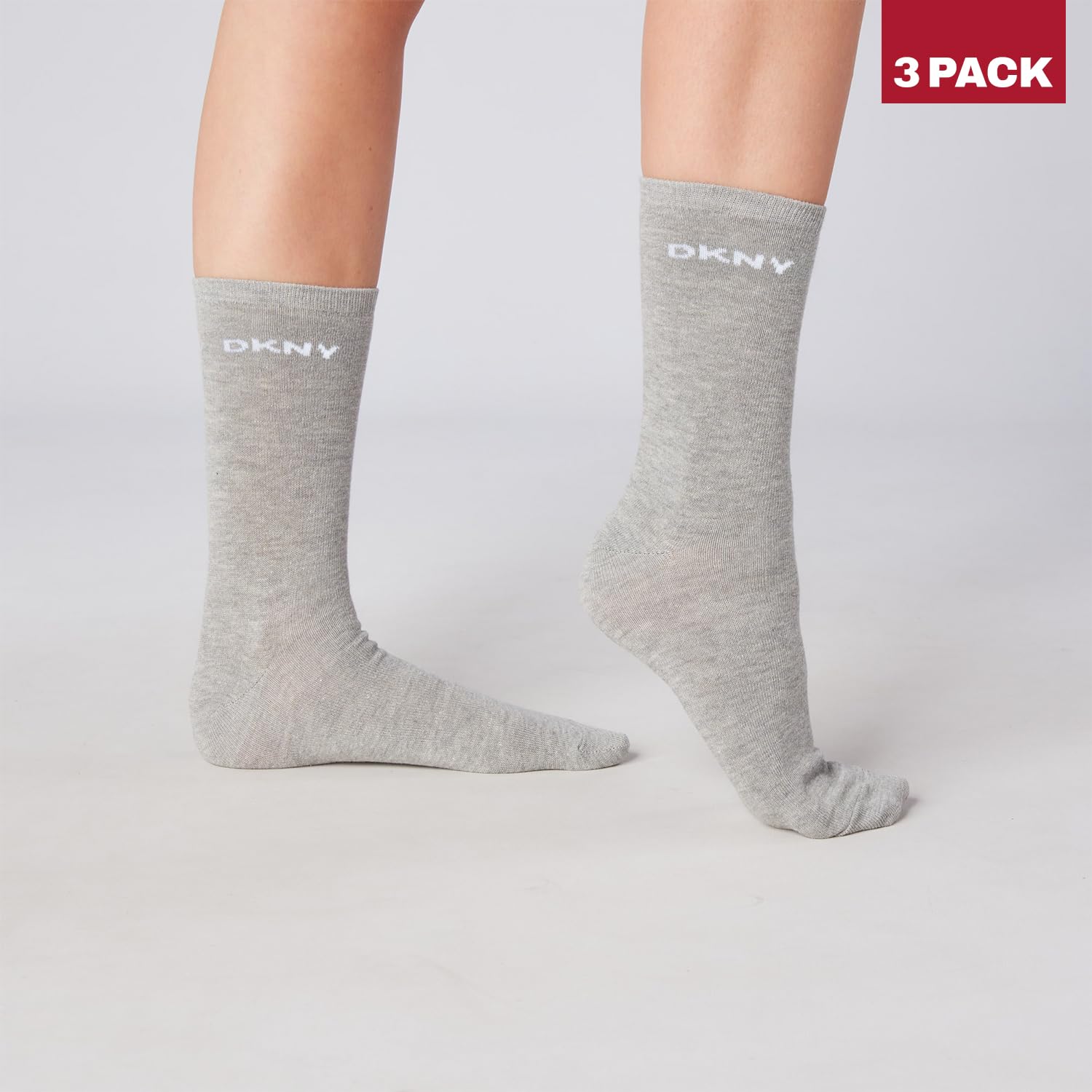 DKNY Skarpety damskie, 87% bawełna, 11% poliamid i 2% elastan Smart Designer długie skarpety do kostki, 3 pary, czarne, Czarny, Rozmiar uniwersalny