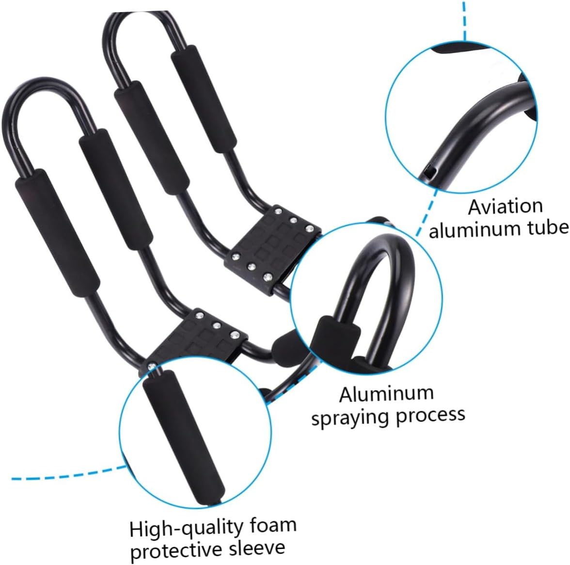 2Pcs Detachable Car Roof Luggage Rack Durable Storage for Canoes Kayaks and More Black Design Easy to Install