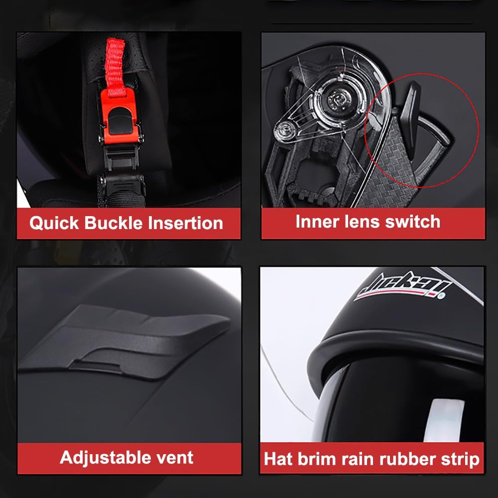 Caschi Modulari per Moto Casco Moto Apribili Omologato ECE/DOT Casco Moto Flip Up Donna Casco Moto modulare Uomo Leggero Casco Moto Full Face Helmet S~XL