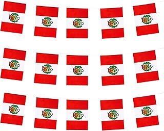 Peru Flag Peruvian Flag, Small String Peru Flags Mini Peruvian Flags Banner, Used for Party School Sports Events Patriotic Festival Decorations