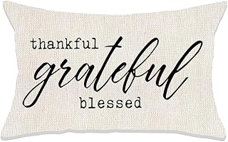 Oblong Throw Pillows for Bed Couch Farmhouse Throw Pillows Case 12x20 Throw Pillows with Sayings Thankful Grateful Blessed Decor for Bedroom Living Room Farmhouse Pillow Covers Ideas