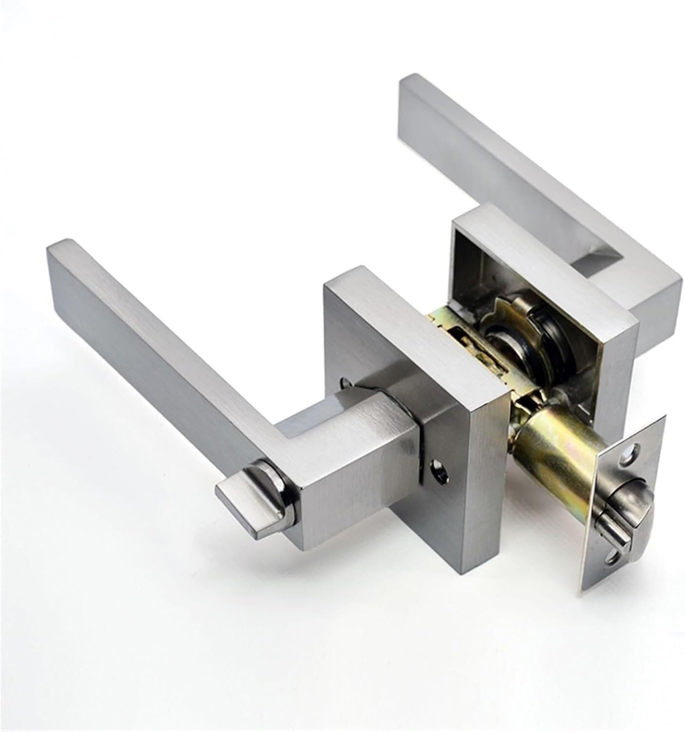 KYUEPONG Handle Locks Door Lock, Handle Locks Door Lock Square Channel Interior Three-Bar Spherical(Bronze)