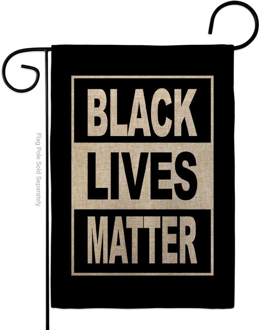 Can't Breathe BLM Garden Flag Set Wall Holder Support Anti Racism Justice Revolution Movement Equality Social Small Decorative Gift Yard House Banner Made In USA 13 X 18.5