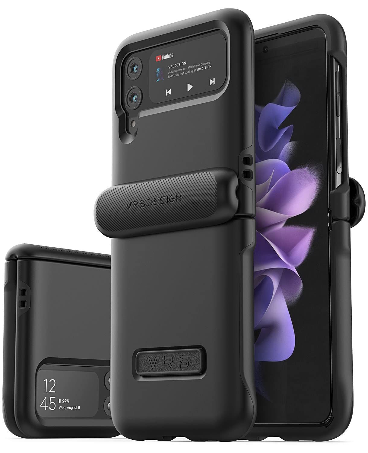 VRS DESIGNTerra Guard Modern [Hinge Protection] designed for Samsung Galaxy Z Flip 3 5G case cover (2021) - Matte Black