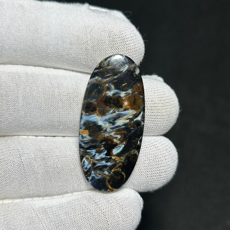 Piétersite naturelle cabochon ovale 40x18x3mm pour création de bijoux DIY - 3