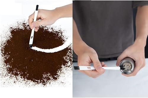 Miniatura 4 de Cepillo de café, juego de cepillos de café, cepillo de limpieza para máquina de café, incluye molinillo de café de madera, cepillo de limpieza para