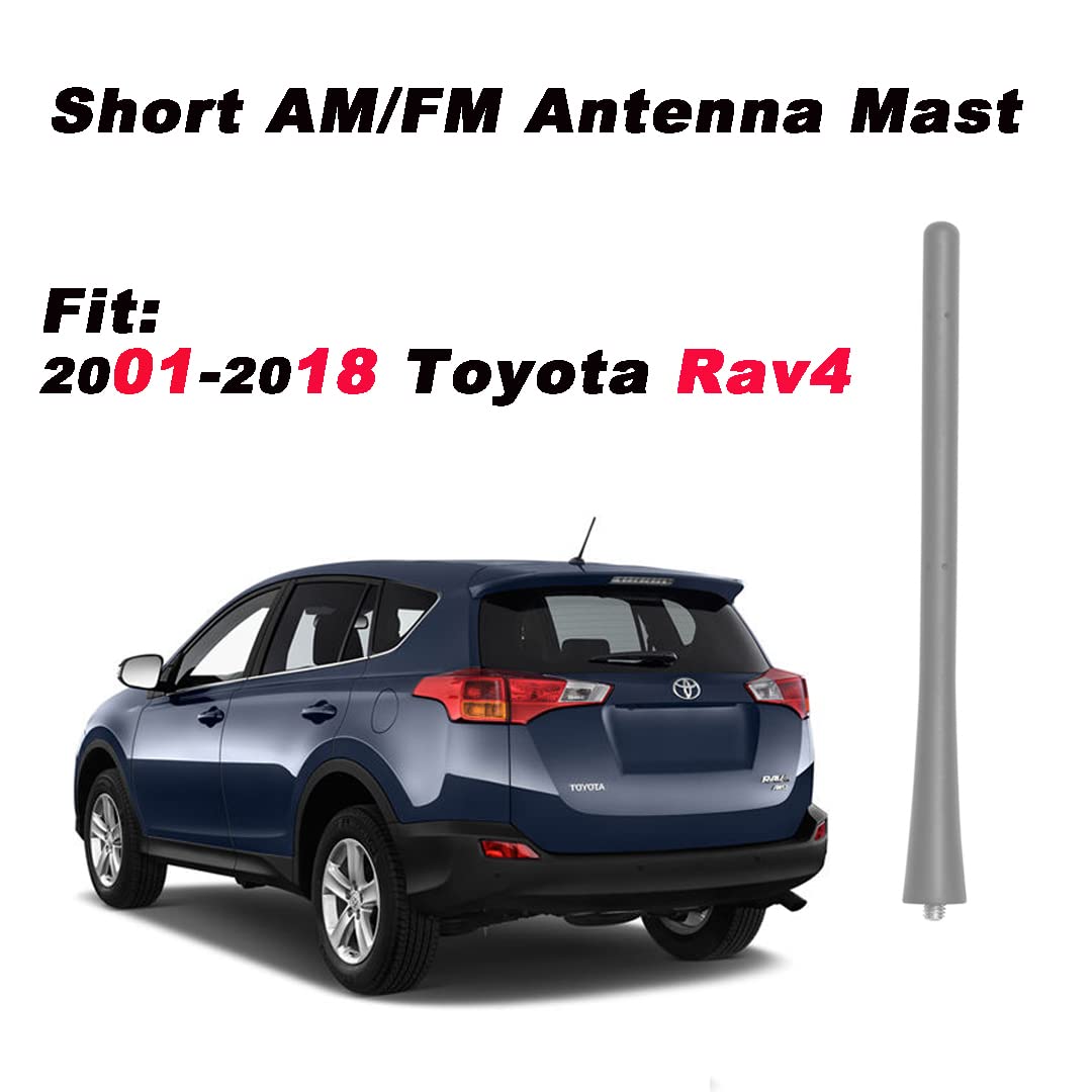 7 inch Radio Antenna Mast Compatible with Toyota Lexus Scion Select Models, Direct Replacement, Short Roof Antenna, Black Flexible Rubber
