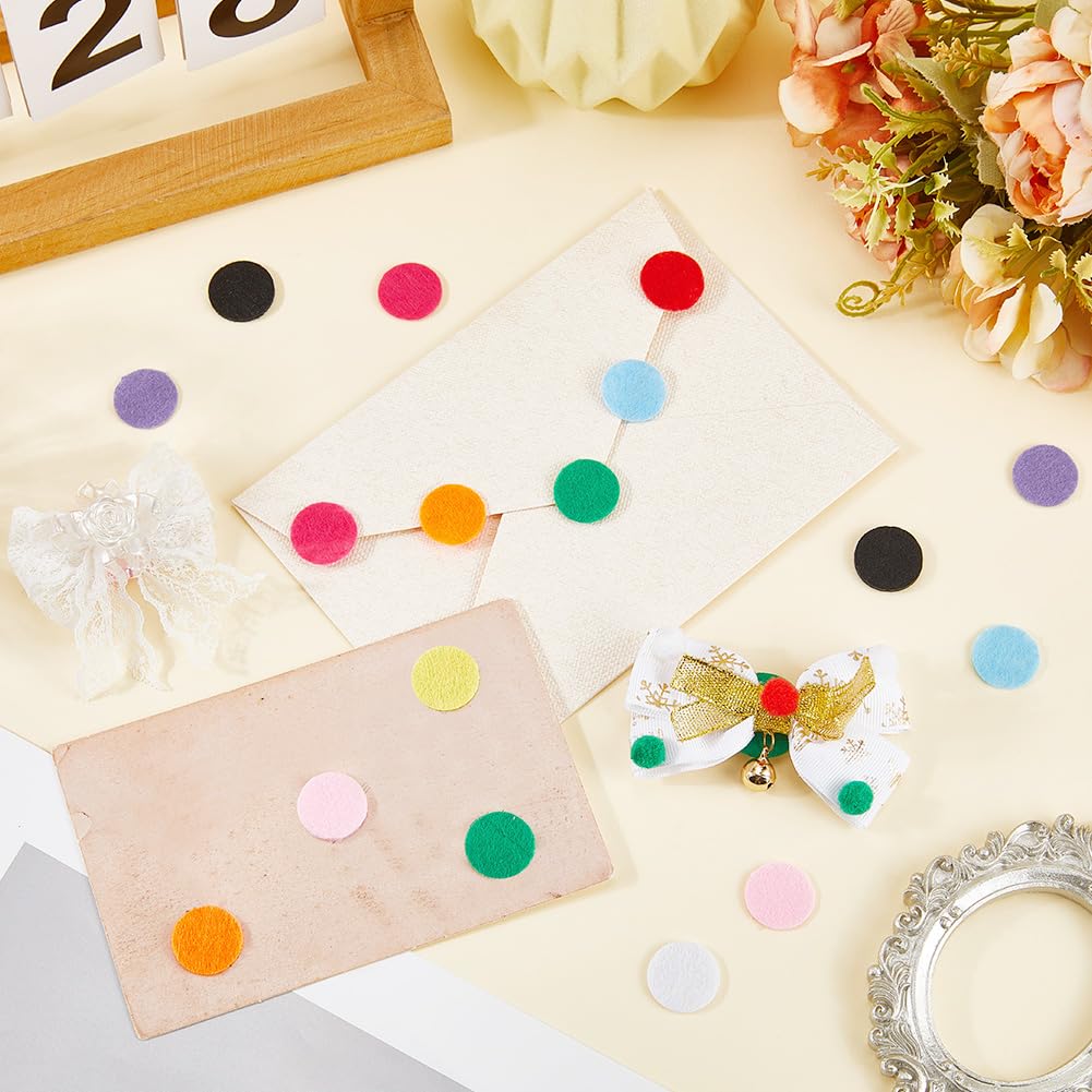 SUNNYCLUE Mini-Stoffkreise, bunte Filzformen, vorgeschnitten, nicht gewebt, weich, flach, rund, universell, Handarbeit, kleine Pads für DIY, Basteln, Haarspangen, Nähkleber, 1000 Stück
