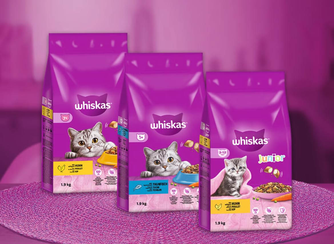 WHISKAS Karton Trocken 1+ Mit Huhn 5x 800g
