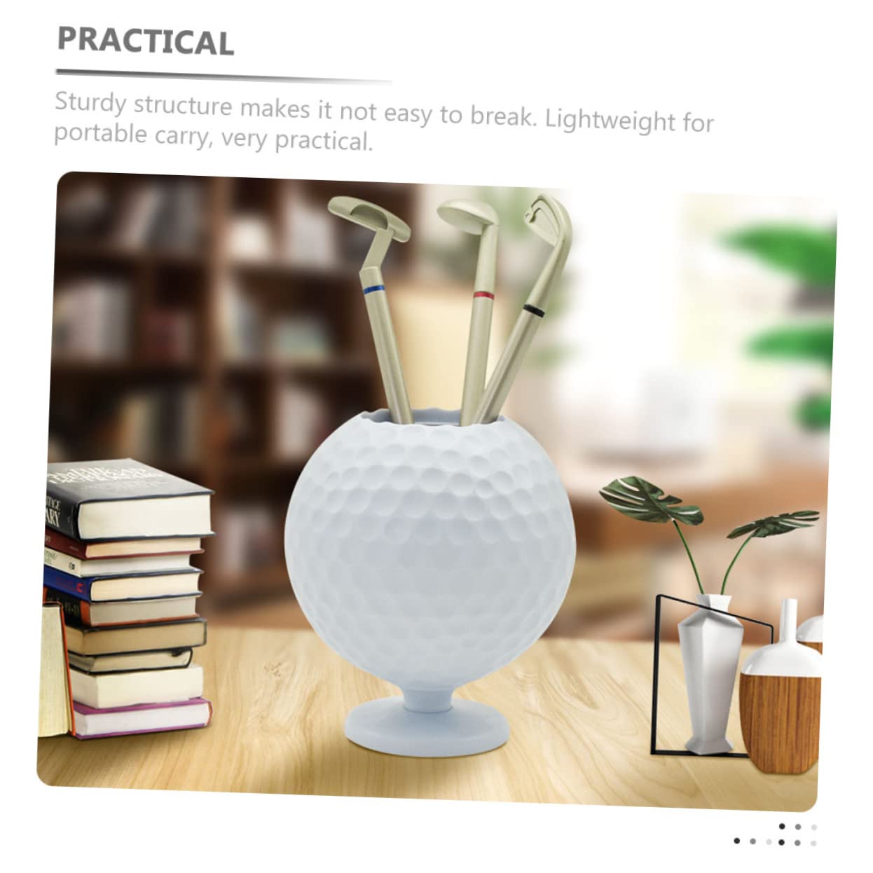 HOMSFOU 3 Set Portapenne Golf Decorazione Scrivania per Penne con Design Golf e per Appassionati