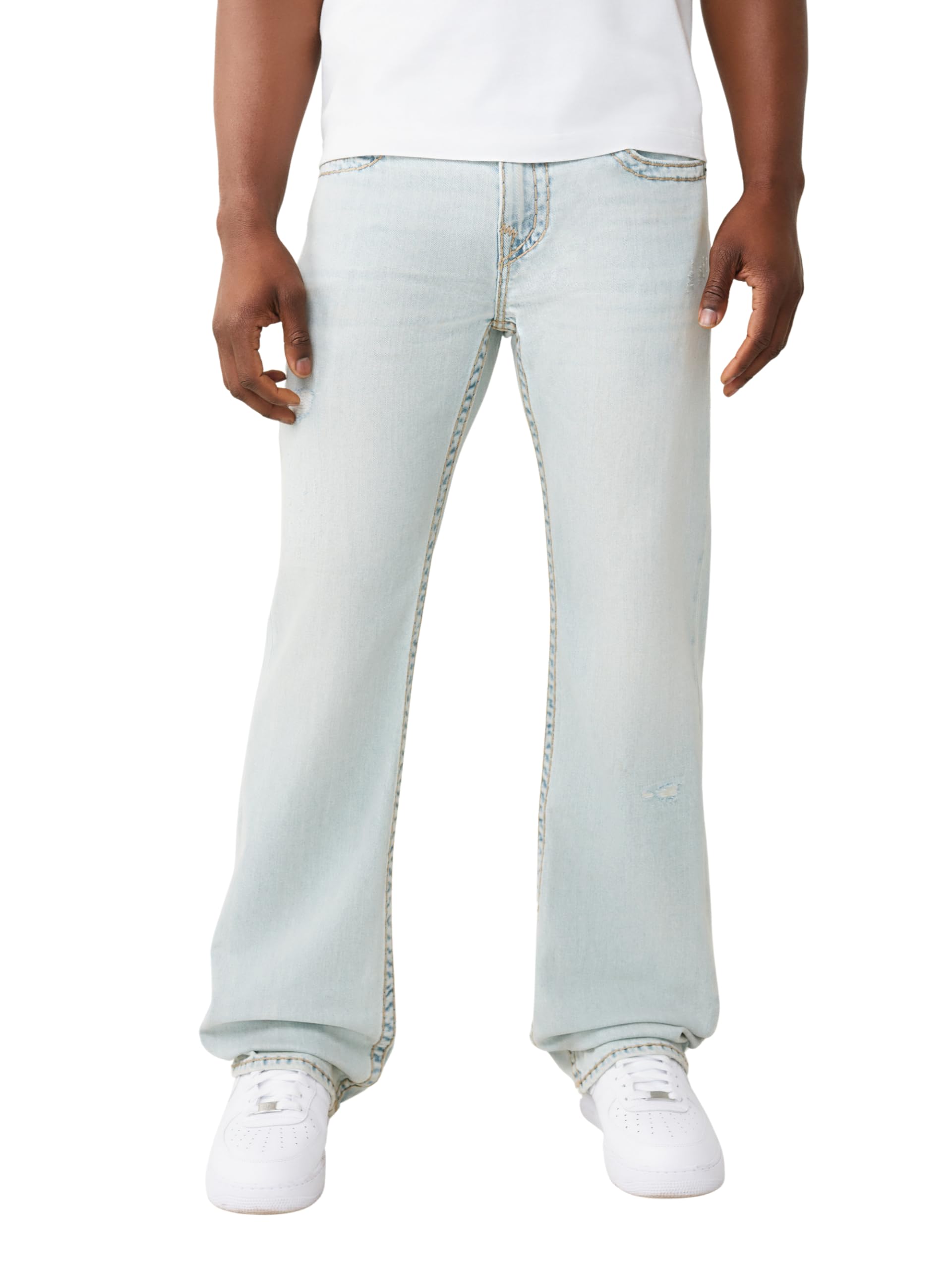 True Religion Men’s Billy Super T Bootcut Jean – Premium Denim, Stretch Comfort, Iconic Stitch Detail, Andorra La Vella Lt Wsh W/ R/M, 30