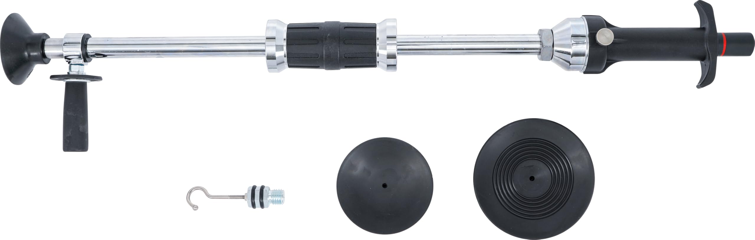 BGS 8703 | Vakuum-Ausbeul-Satz | Gleithammer | Handpumpe | 3 Saugköpfe | Saugköpfe Ø 70, 100, 125 mm | Gleithammergewicht 1100 g | unabhängig von Druckluftsystemen