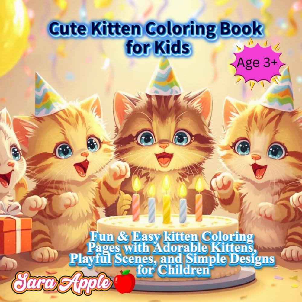 Cute Kitten Coloring Book for Kids: Fun & Easy kitten Coloring Pages with Adorable Kittens, Playful Scenes and Simple Designs for Children