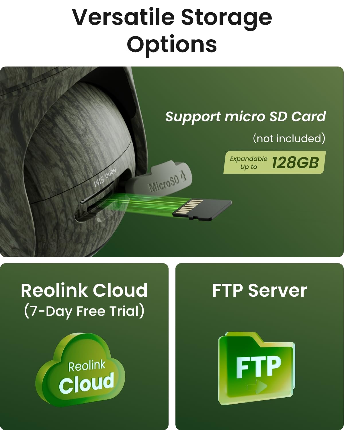 Reolink 4K Kamera Solar 4G LTE do Monitoringu na Zewnątrz z Nożycowym Mechanizmem, Widzeniem Nocnym i Detekcją Ruchu PIR, Rozpoznawaniem Zwierząt, Akumulatorem i Panelem Słonecznym + Karta microSD 32G