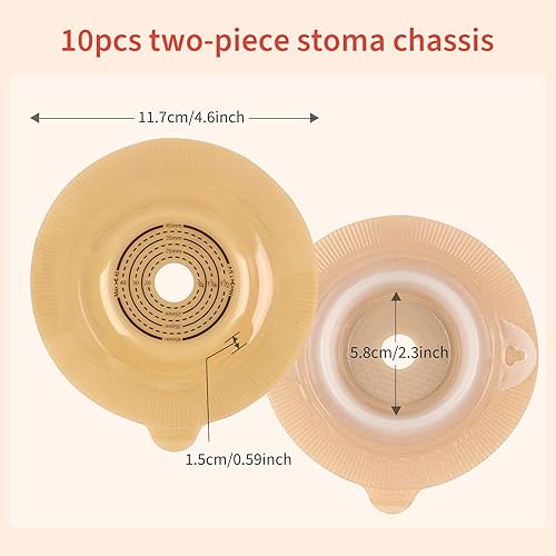 Miniatura 6 de 10 barreras convexas para la piel para ostomía para bolsas de colostomía de dos piezas, suministros de ostomía, obleas de colostomía para piel
