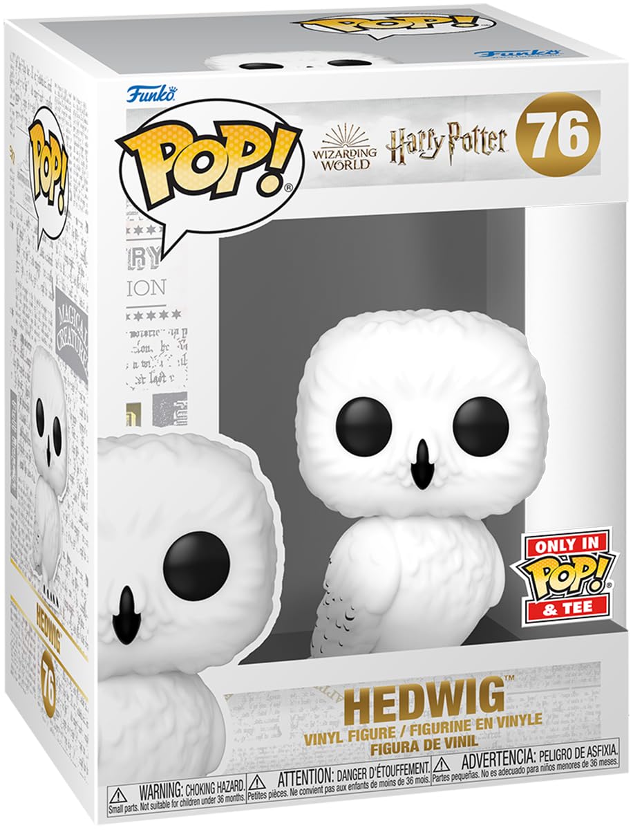 Funko Pop! & Tee: Harry Potter - Hedwig - Small - (S) - T-Shirt, Maglietta Vestiti a Maniche Corte con Figura in Vinile da Collezione - Idea Regalo Giocattoli per gli Adulti