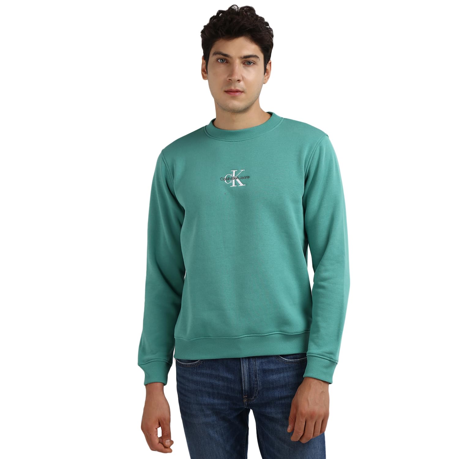 calvin klein Department141 Polycotton Round Neck Sweat Shirt (J325630L5Y_Bahama Green_M)-picture-14