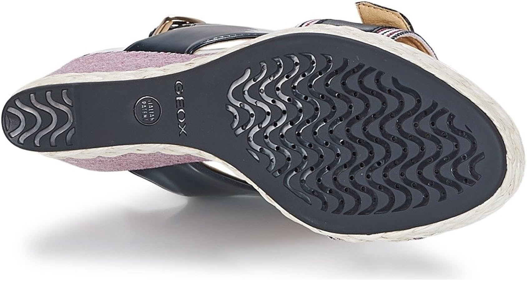 Sandales Plateforme Femme Geox D Janira EI - Taille 39, Bleu Navy, Semelle Respirante Brevetée, Memory Foam