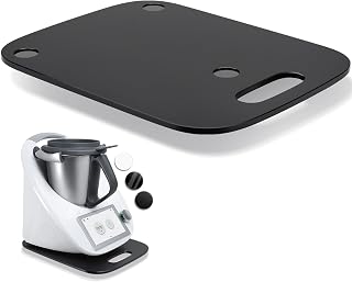 Inwee Tabla Deslizante para Thermomix TM6 TM5, Base de Tabla Deslizante,Protege la Balanza de su Vorwerk Thermomix, Estable y Fácil de Mover, Accesorios para Thermomix, Acrílico (Negro Esmerilado)