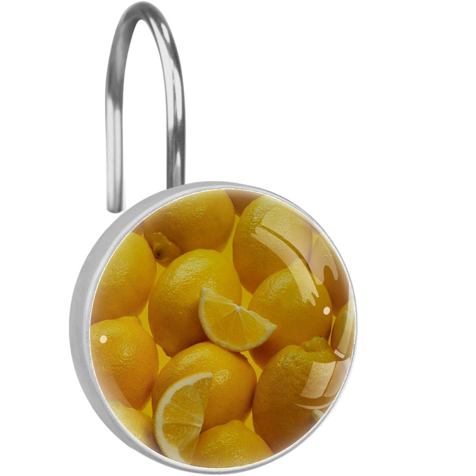 Crochets pour rideau de douche haut de gamme en acier inox finition fruits reliefs