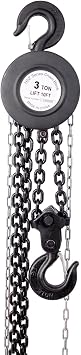 Chain Hoist 11000lbs 5T Capacity 10ft with 2 Heavy Duty Hooks,Manual Chain Hoist Steel Construction,Black