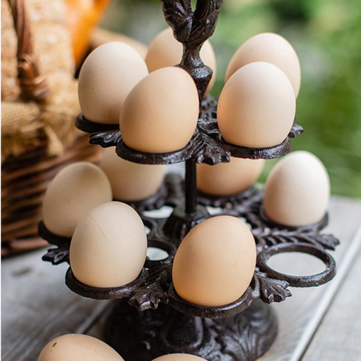 Operitacx Porta Uova Retrò in Ferro Nero, Design Gallina per Cucina | Organizzazione Pratica, Protezione delle Uova, Stile Creativo, Adatto a Tavolo, Forno e Decorazione