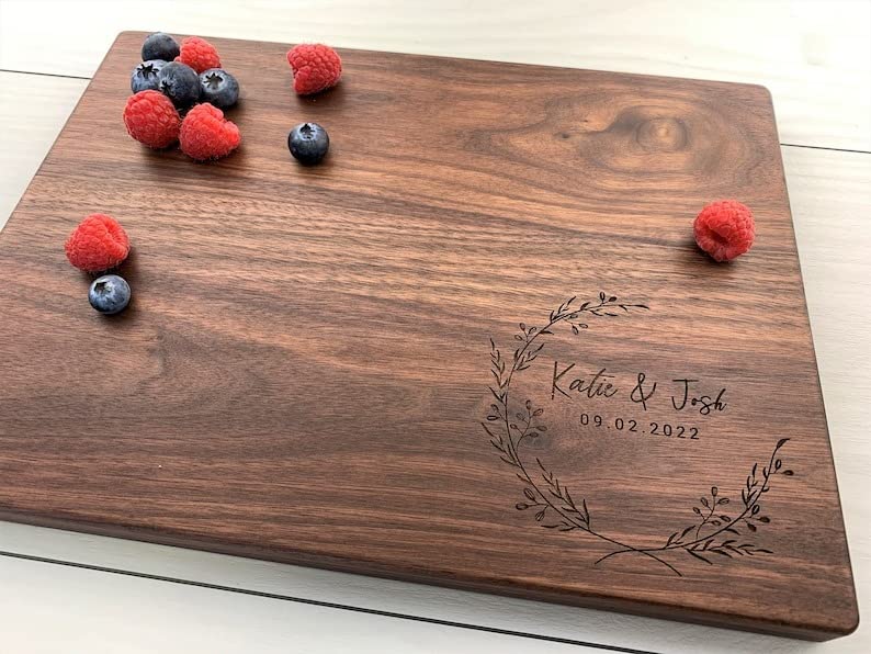Personalized Cutting Board, Engraved Cutting Board, Couples Gift, Wedding Gift, Engagement Gift, Anniversary Gift, House Warming Gift, 080 (Maple, 11" x 6")