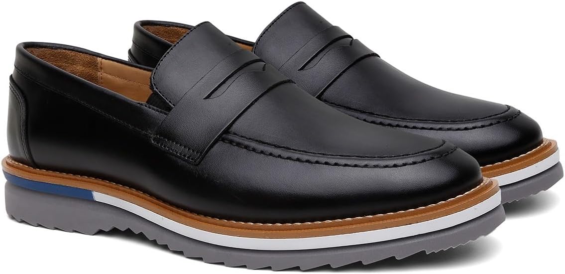Mocassim Sapato Social Casual Em Couro Nobre Premium Confortável Moderno Palmilha Em Gel