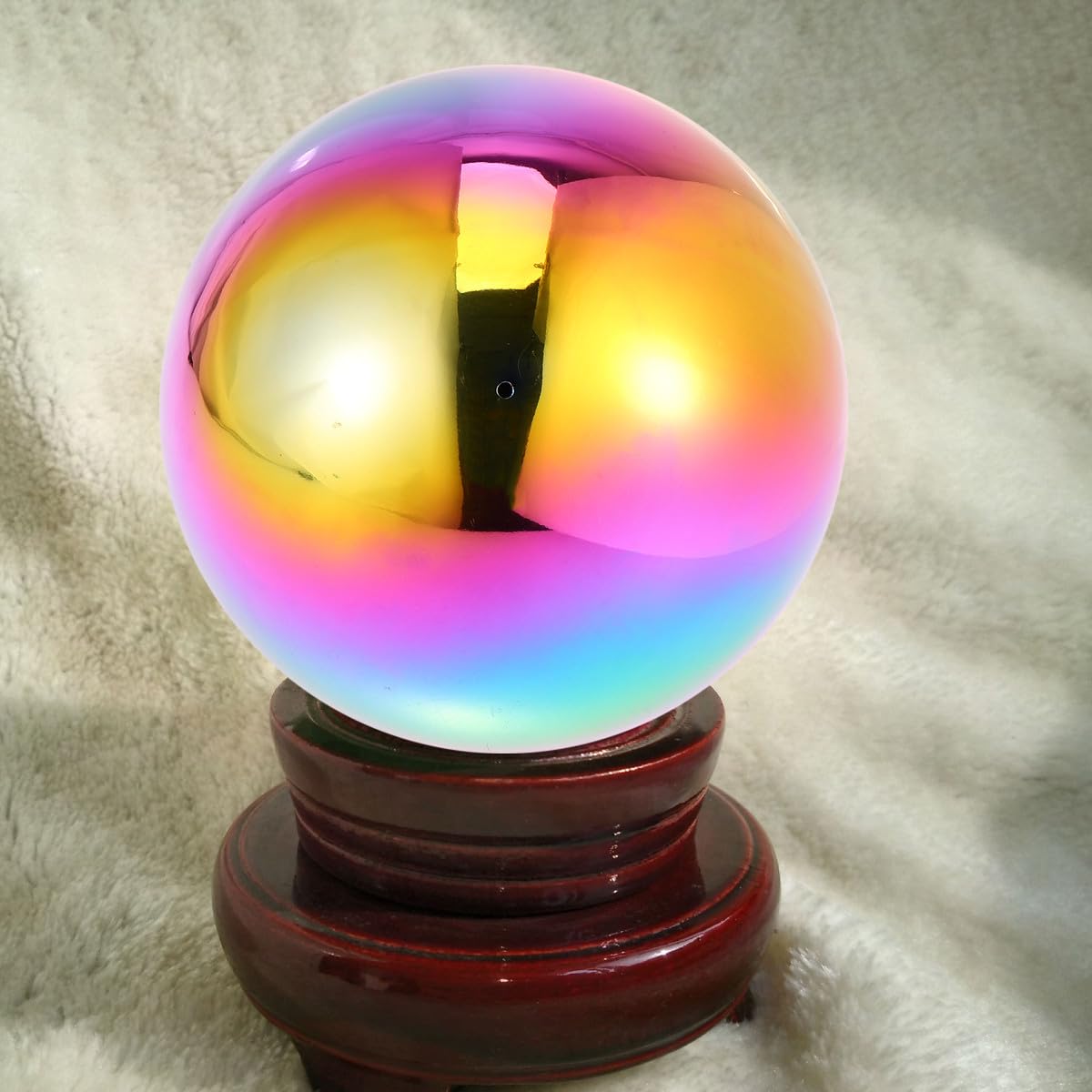 Boule Polie Miroir Ronde en Acier Inoxydable 200mm Colorée