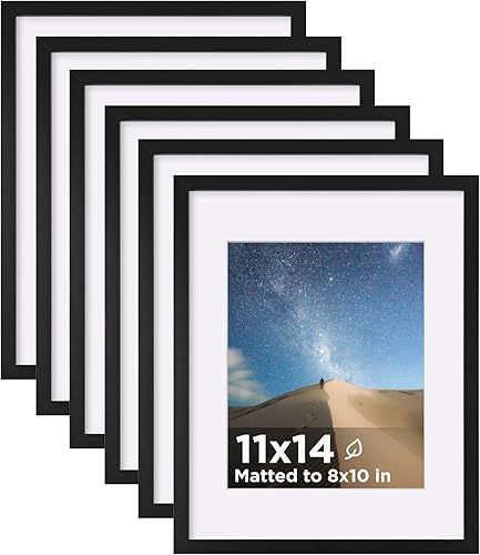 Vista 35 de KINLINK Juego de 6 portarretratos de madera de 6 x 8 pulgadas, marco de fotos de madera mate de 4 x 6 con plexiglás para 4 x 6 con paspartú o 6 x 8