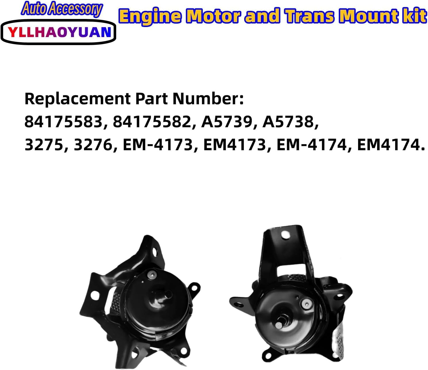 Yllhaoyuan Set of 2 Front Engine Mounts for Silverado Sierra 1500 Tahoe Suburban Yukon Escalade 2014-2020 - Replaces 84175583, 84175582, A5739, A5738 - Fixes Vibration