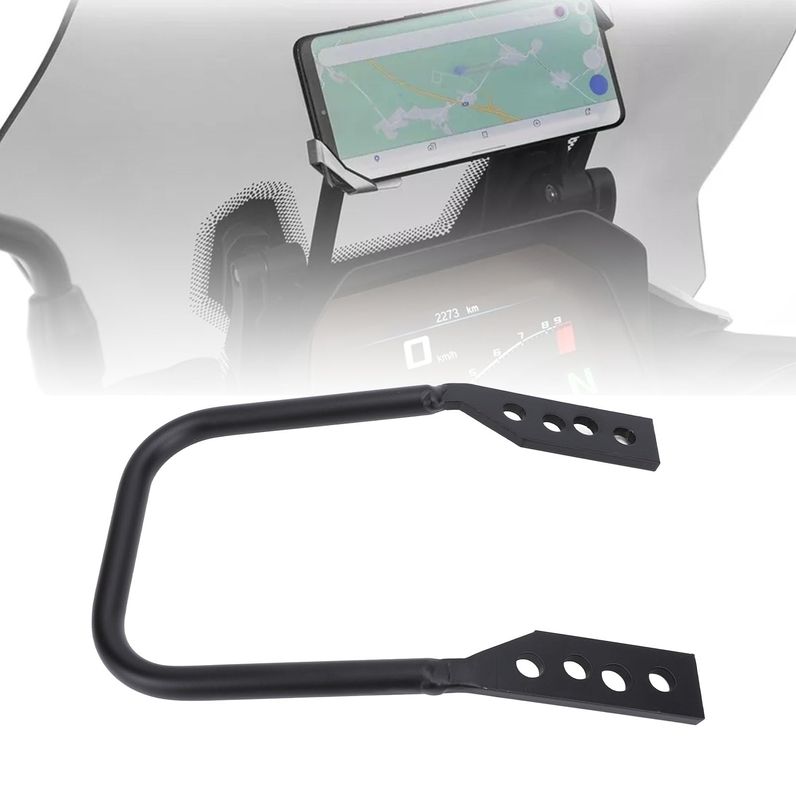 Yctze Soporte de Navegación para Teléfono GPS para Motocicleta con 4 Orificios de Montaje Ajustables, Tubo de Hierro sin Costura, Acabado Anodizado, para F750GS F850GS F850GS ADV