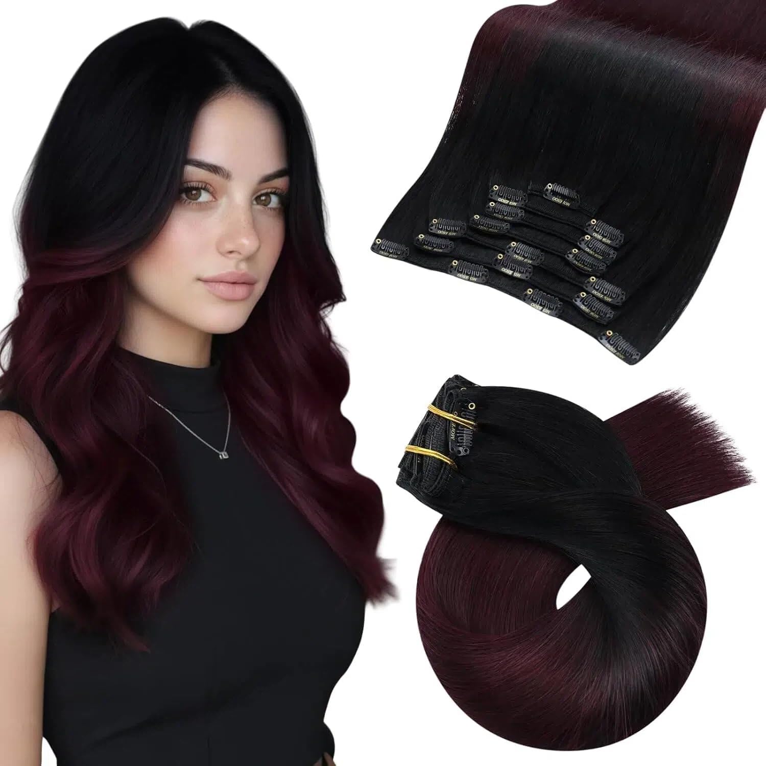 Moresoo Clip in Extensions Echthaar Haarverlängerung Echthaar Extensions Clip