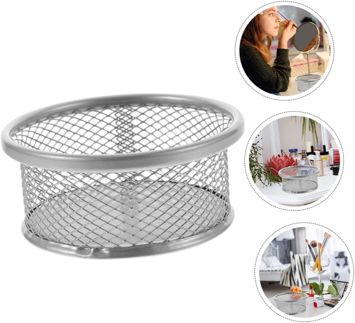 SOLUSTRE Mesh Paper Clip Holder Metal Storage Organizer for Office Supplies Capacity Desktop Dispenser for Paper Clips Thumbtacks Accessories Practical Design