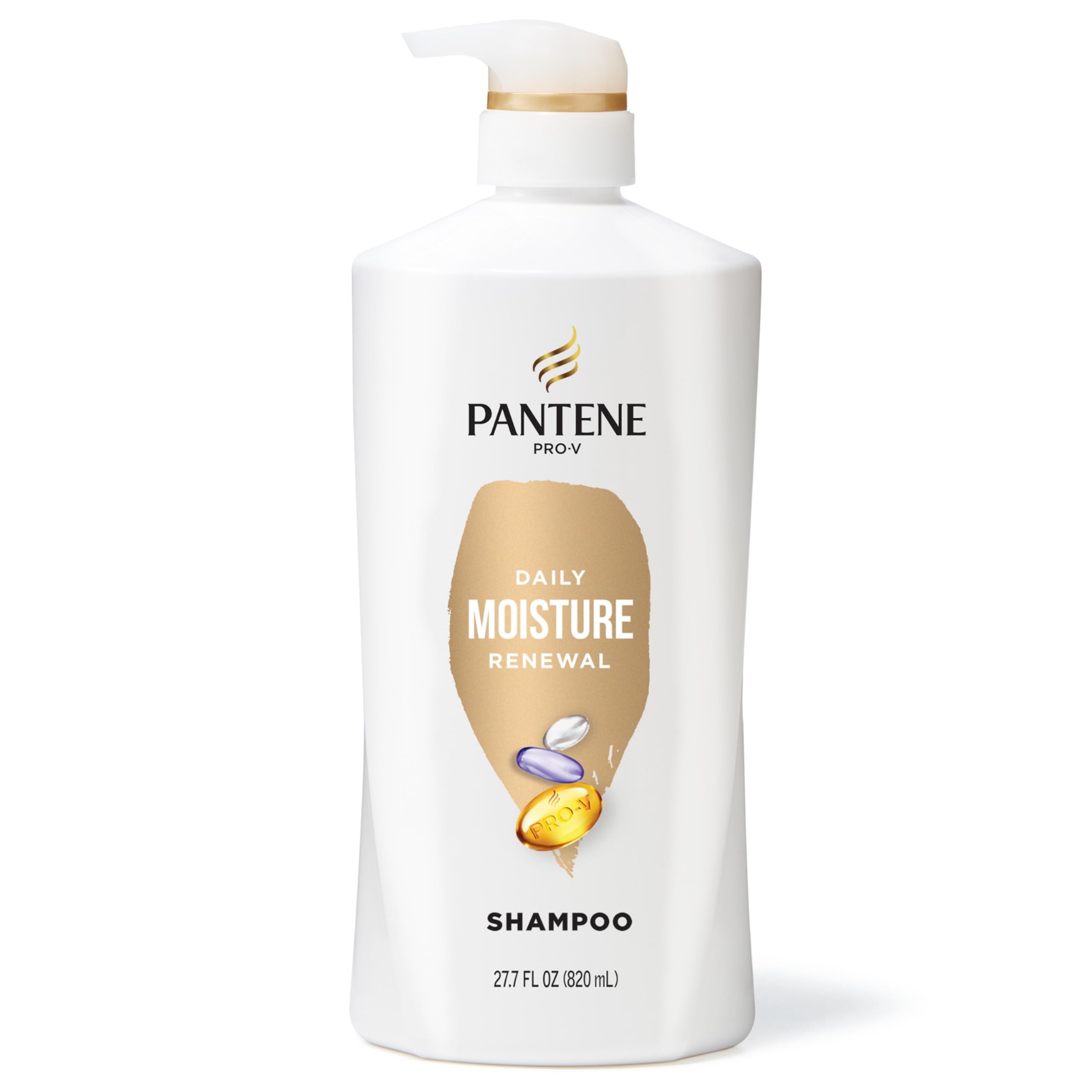 Pantene Shampoo Daily Moisture Renewal - Pro-V Nutrients for Dry Color-Treated Straight to Curly Hair 72-Hour Hydration Softness