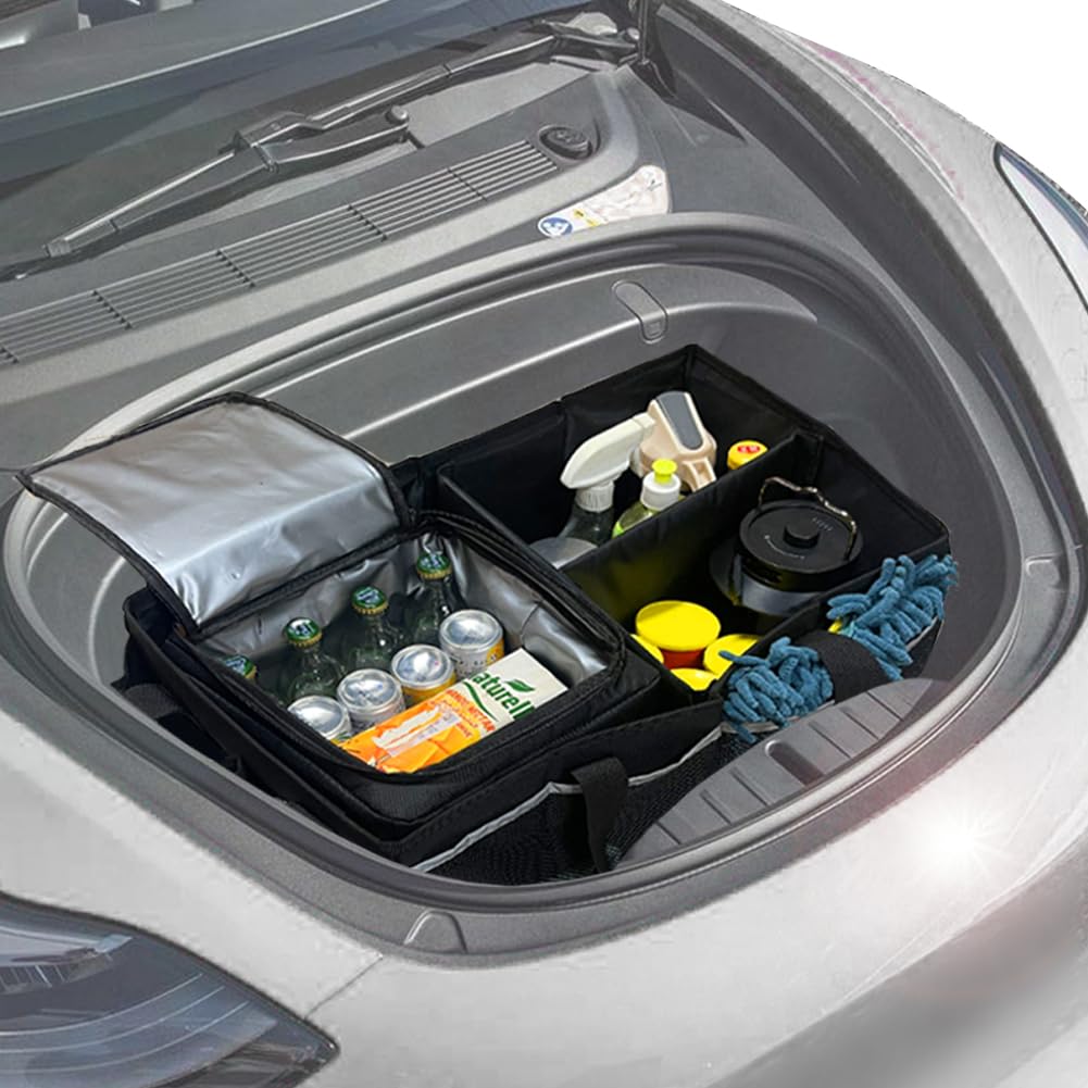 TESBEAUTY Frunk/Trunk Organizer for Tesla Model 3, Camping Bag, With Leakproof Cooler, Tesla Frunk Storage Bag, Foldable Space Saving, Upgraded