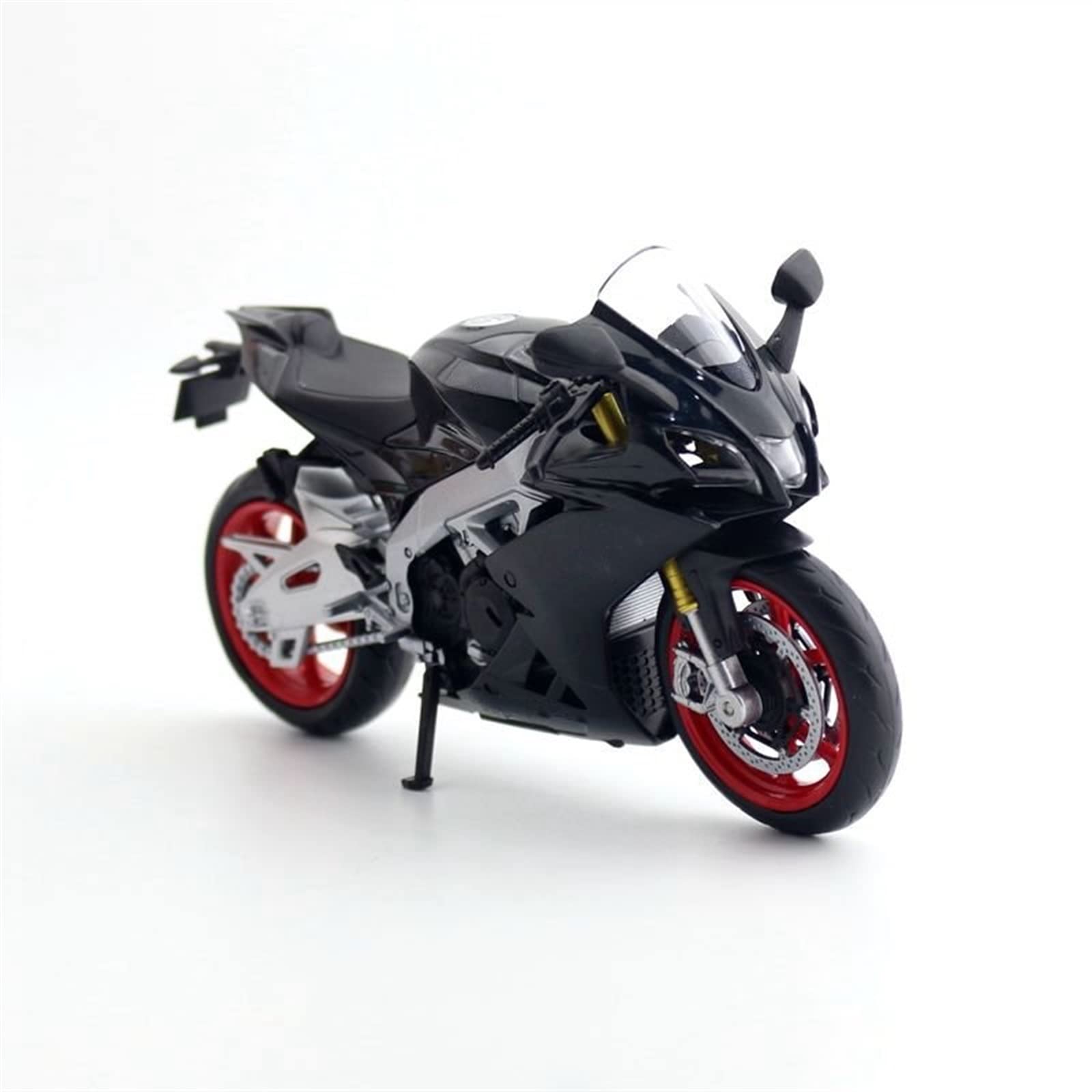 SEYXF Motorbike Toy for Aprilia RSV4 R R1000 Motorcycle Birthday Gift Toys Collection 1/12(Black- Silver)