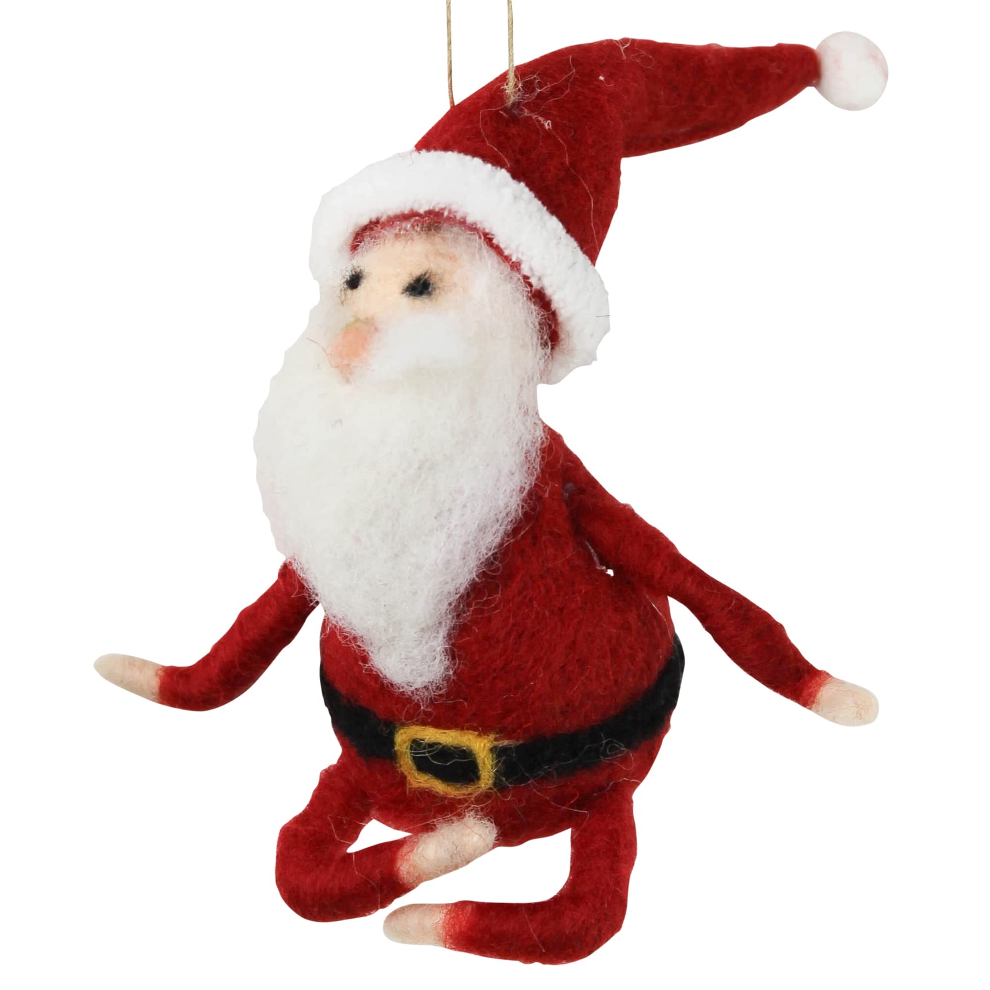 Amazon.com: HomArt Yoga Santa Christmas Ornament, Set of 4, Felt