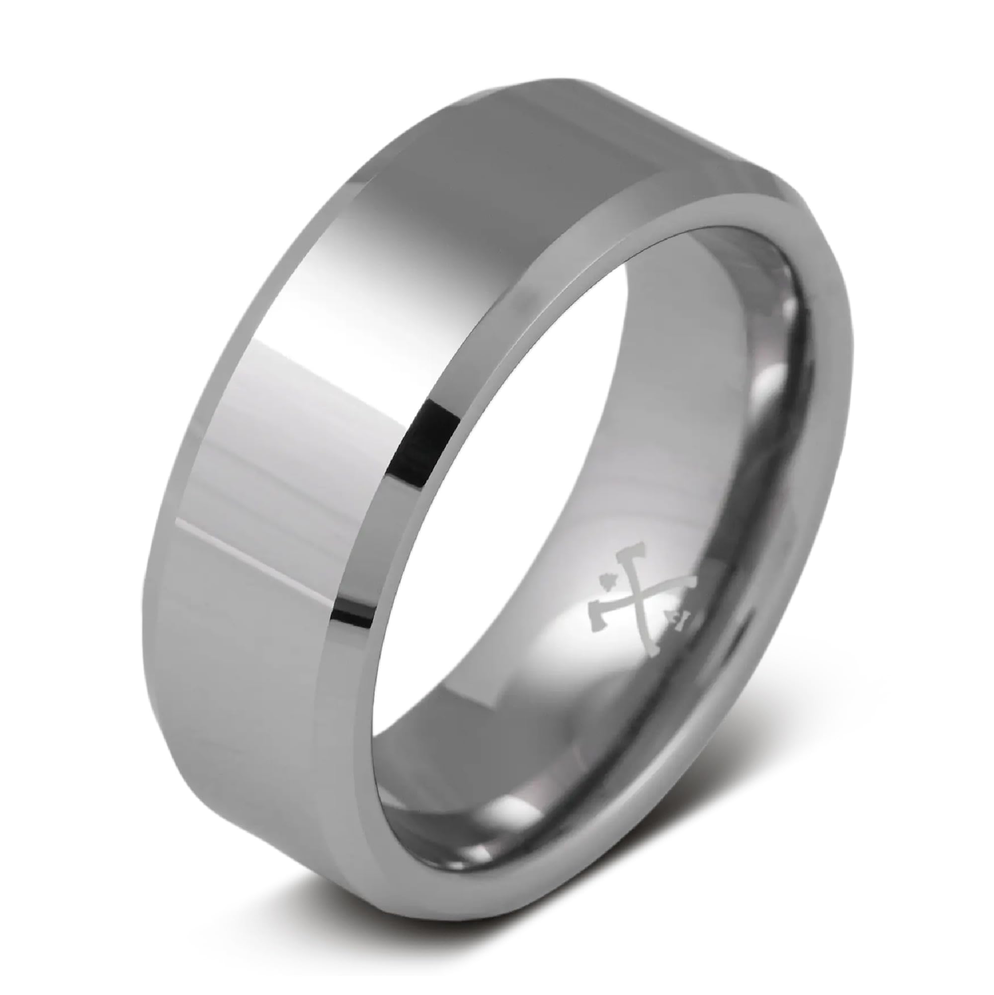 Manly Bands: Mens Wedding Bands and Rings - Unique Polished or Satin Finished Tungsten, Comfort Fit Wedding Band, Stylish Ring for Men, Free Silicone