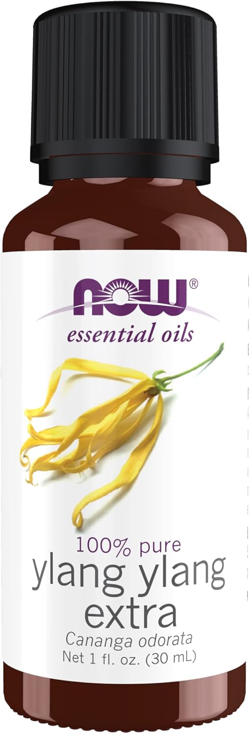 NOW Essential Oils, Ylang Ylang Extra Oil, Comforting Aromatherapy Scent, Steam Distilled, 100% Pure, Vegan, Child Resistant Cap, 1-Ounce