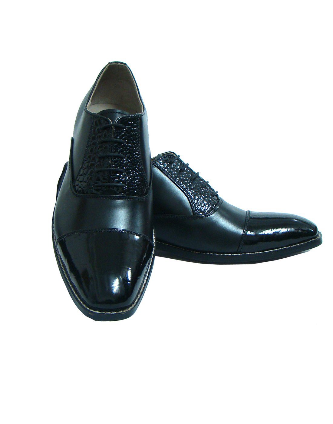 Handmade Black Leather Oxford Shoes with Handmade Neolite Sole for Men.-image-23