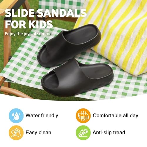 youermei Kids Cloud Slides, Non-Slip Pillow Slippers for Girls Boys Thick Sole Open Toe Slides Shower Shoes for Indoor Outdoor Bathroom Pool Beach Slippers