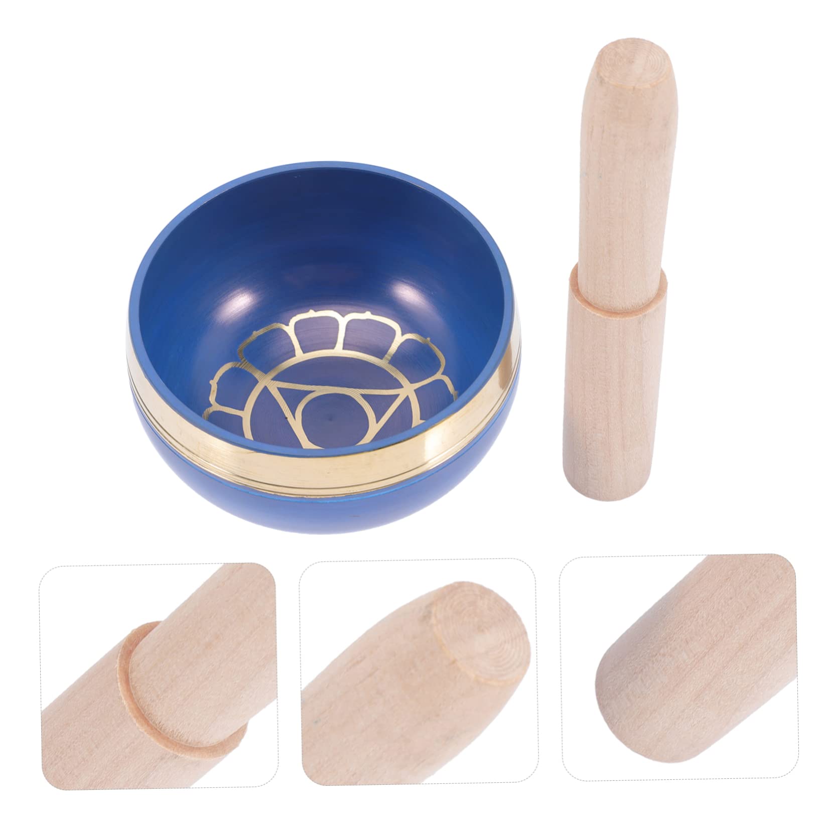 1 Set Ciotola per musica buddista Ciotola per meditazione Ciotola per canto blu Decorazione Ciotola per preghiera Ciotole per Chakra Ciotola Zen Ciotole per meditazione Ciotola per Buddha Fornitura