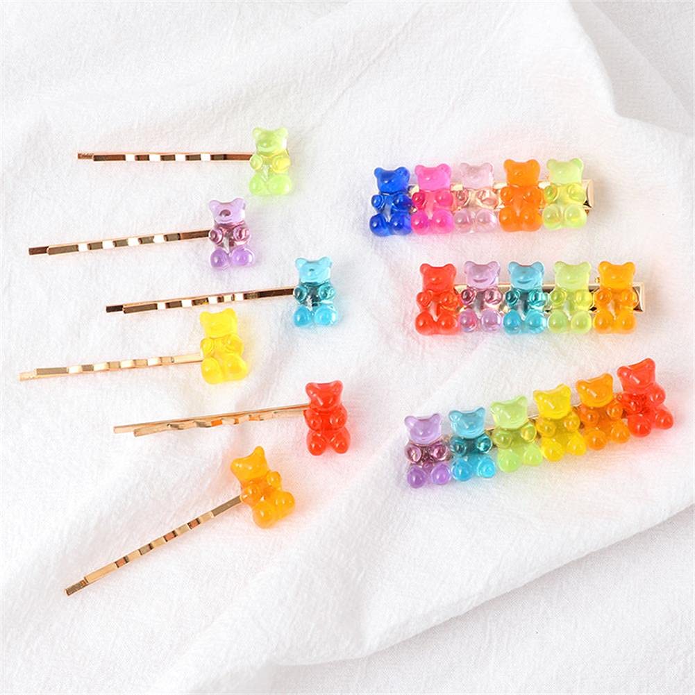 Amazon | ハンドメイド カラフル レジン ヘアクリップ キュート グミ