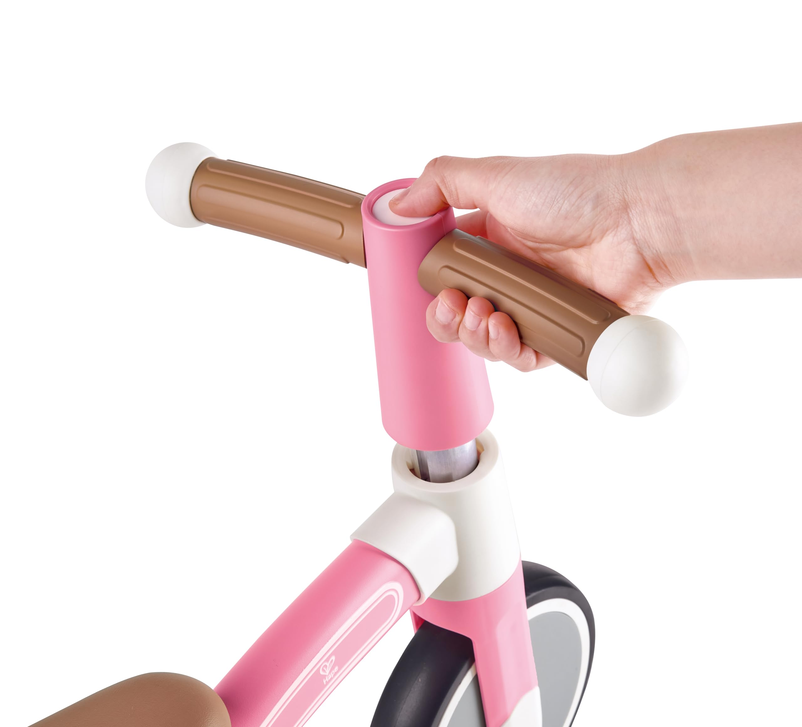 Hape Outdoor Draisienne 3 Roues Bébé Rose - Enfant 18 Mois et Plus - pour l'Équilibre, la Coordination et la Motricité - Cadre Léger en Aluminium, Siège Ergonomique & Réglable - Direction à 60°