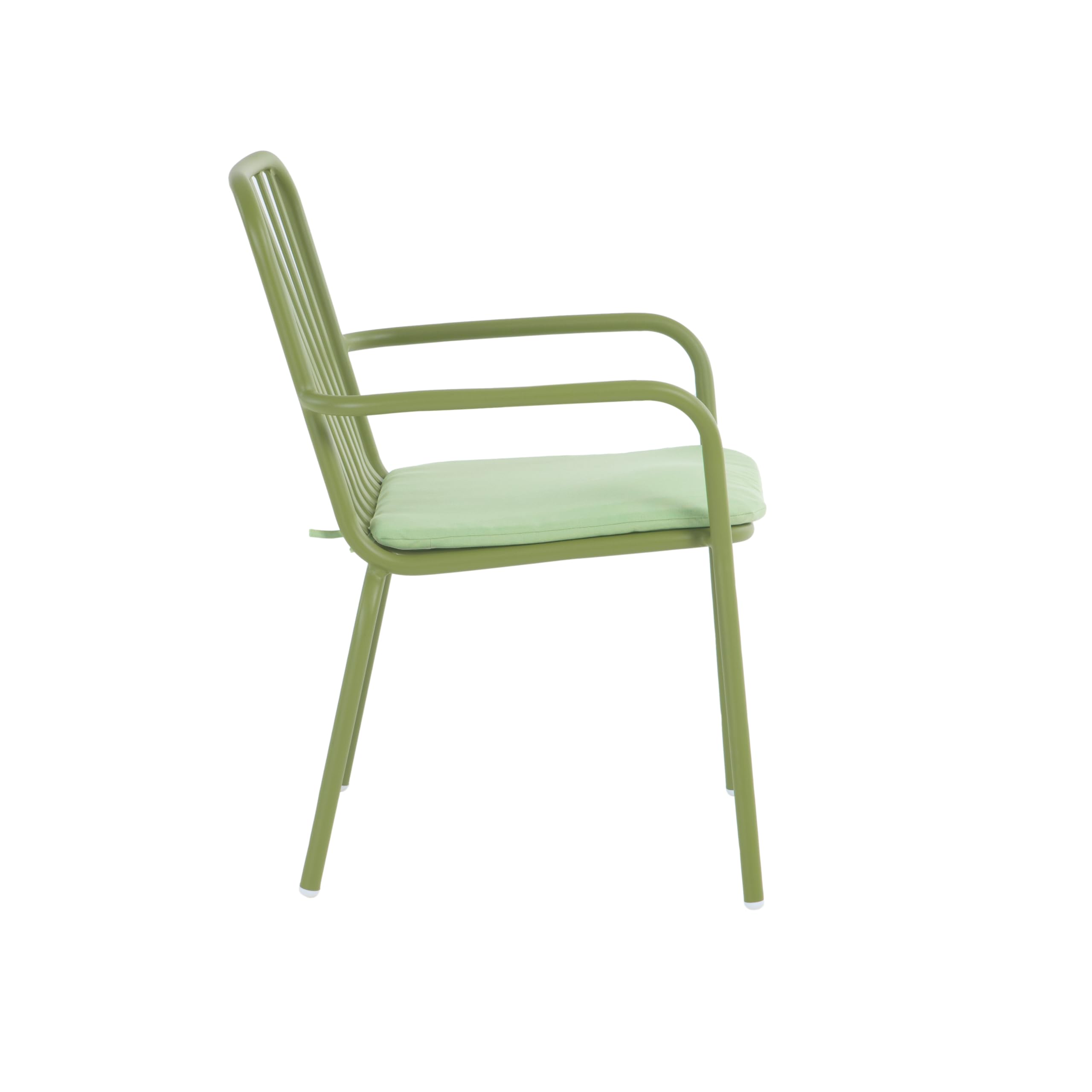 METRO Professional Fauteuil Soto, avec Accoudoirs, Empilable, Aluminium, 57 x 69 x 86 cm (Vert Olive)